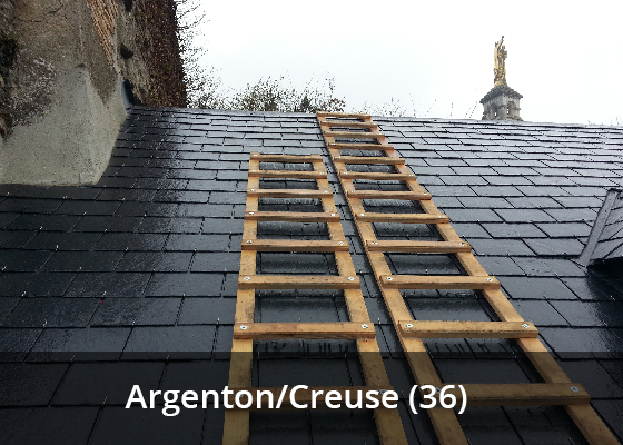 Argenton sur creuse - réfection couverture ardoises naturelles